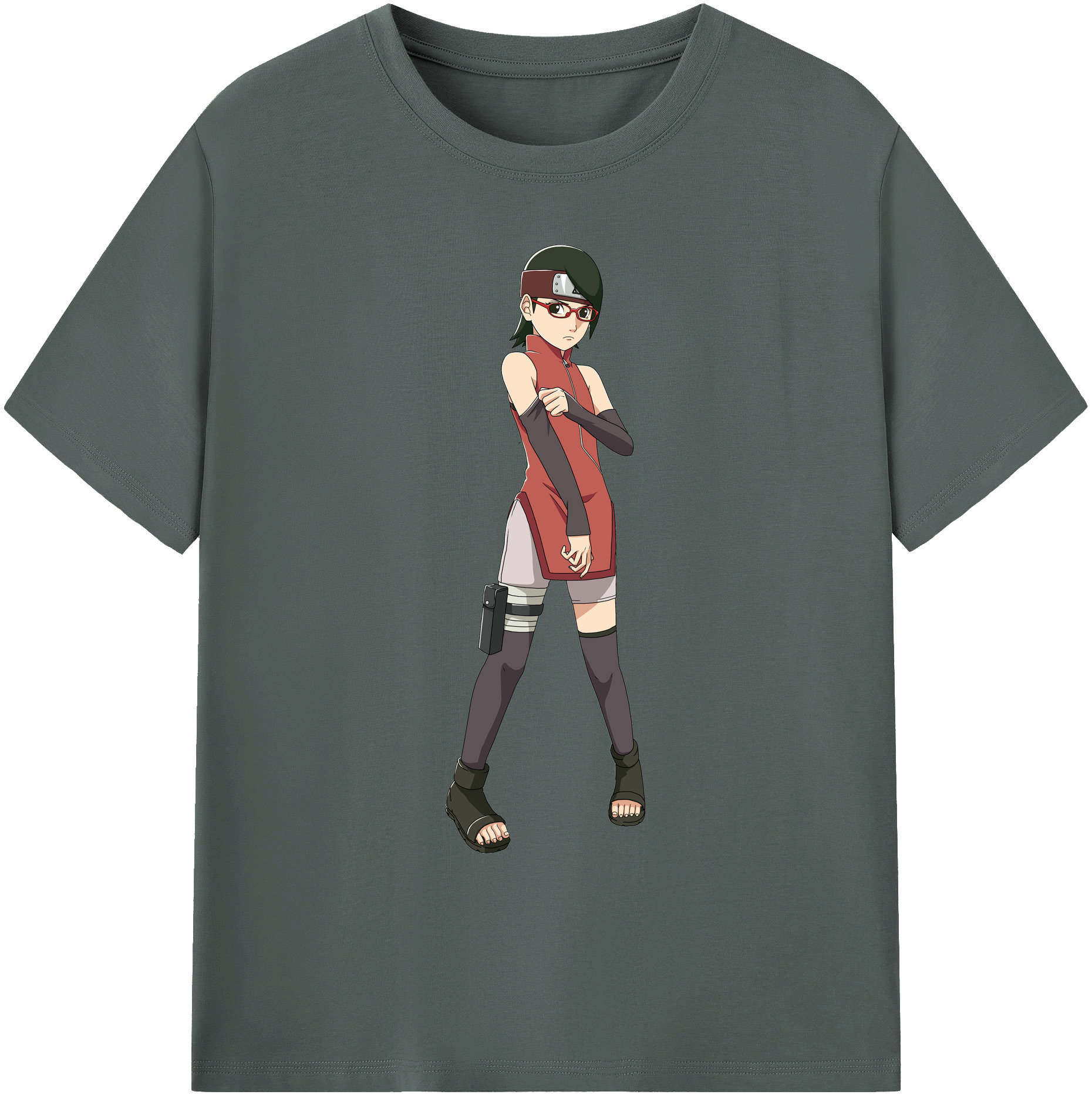 （画像用） NARUTO -ナルト- うちは サラダ Uchiha Sarada 綿100％ メンズ半袖Tシャツ｜肌触りやわらか＆通気性